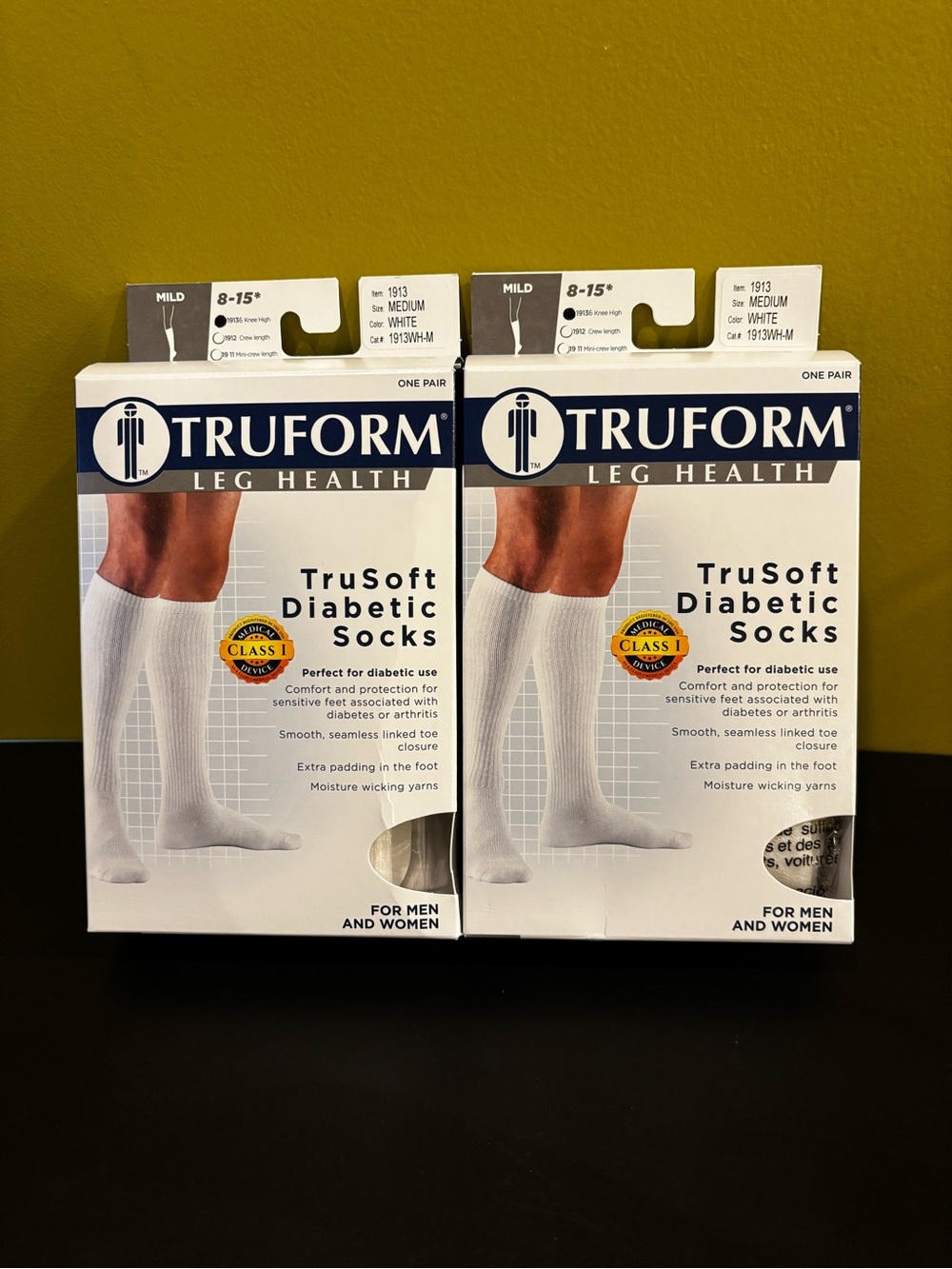 TruSoft Diabetic Socks - White